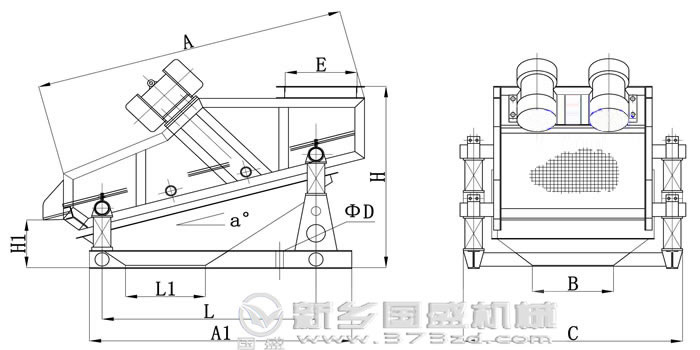 礦用振動篩結(jié)構(gòu) 礦用振動篩結(jié)構(gòu)圖
