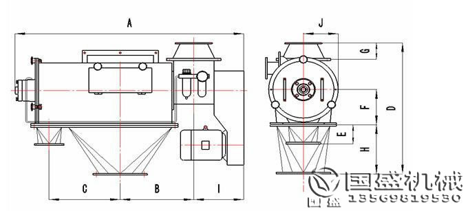 臥式氣流篩產品結構圖 臥式氣流篩產品結構圖